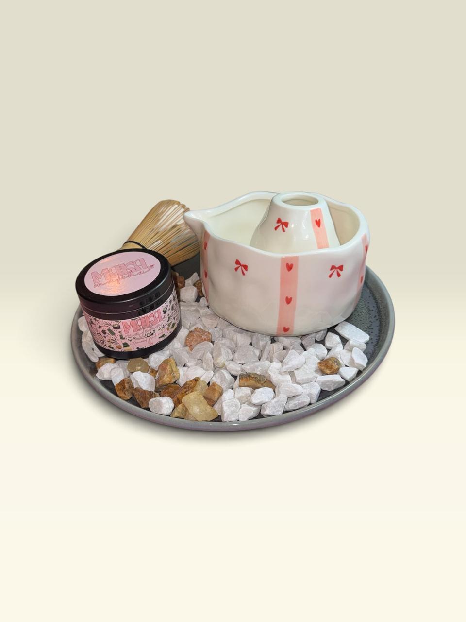 Matcha Kit &ndash; Hearts, Bow & Stripe design